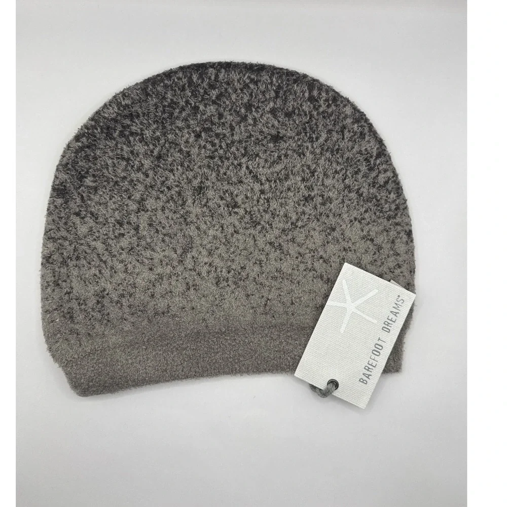 Barefoot Dreams CozyChic Lite Confetti Beanie Storm‎ Gray Dark Brown NWT